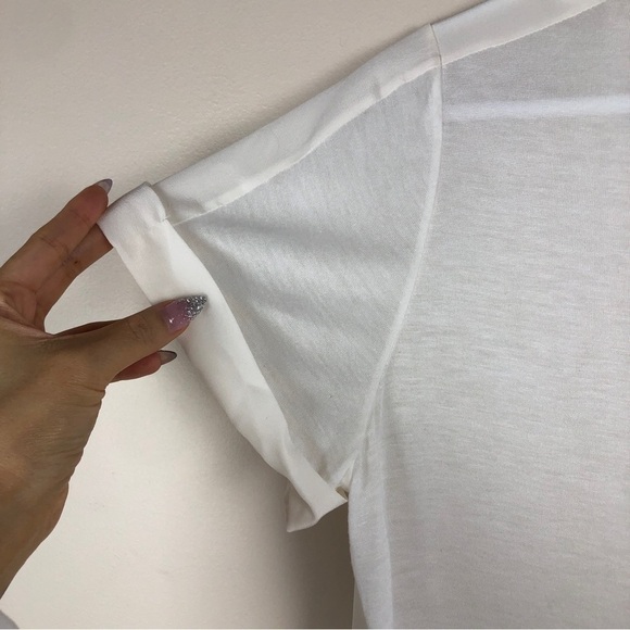 Vince white cuff short sleeve tee size large - Picture 4 of 10